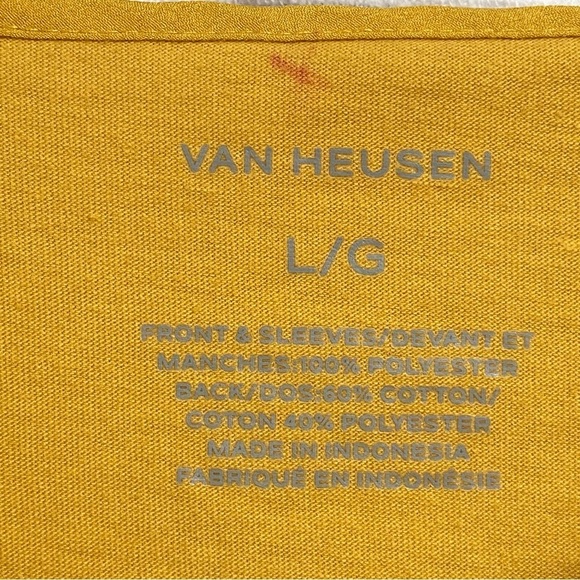 VAN HEUSEN / Yellow Floral Print Short Sleeve Blouse Size L - Picture 3 of 9